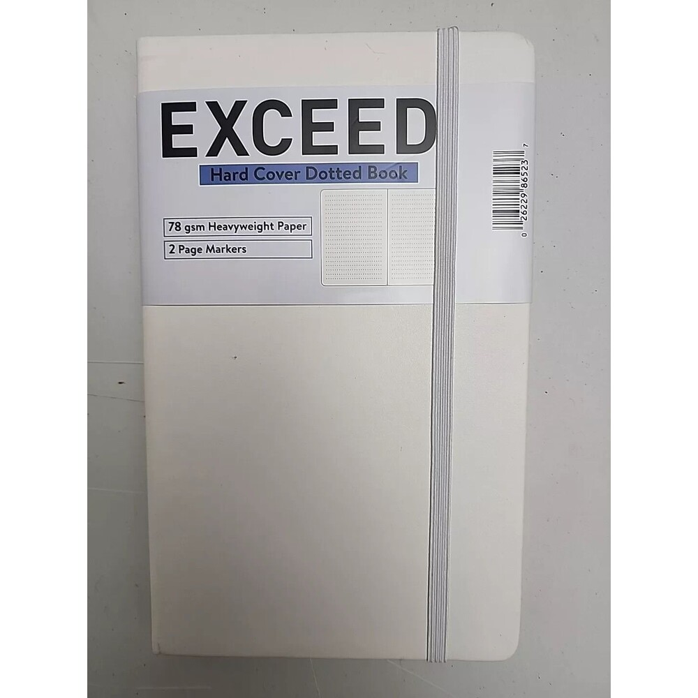 2 Pack Exceed Hard Cover Journal, Dotted Book 120 Pages, 5" X 8.25" White 86523